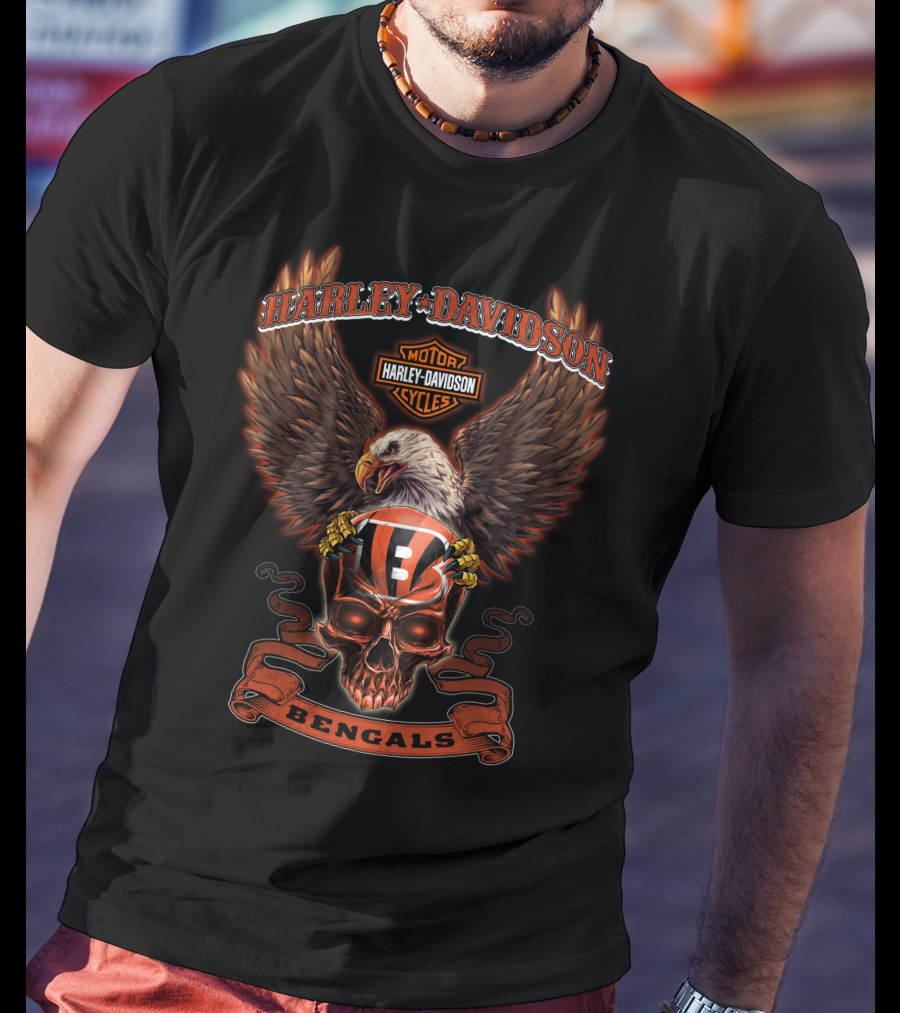Harley Davidson Bengals Cincinnati Nfl T-Shirt