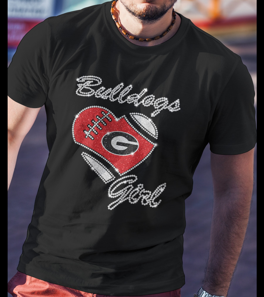Bulldogs Girl Heart Football Georgia Bulldogs T-Shirt