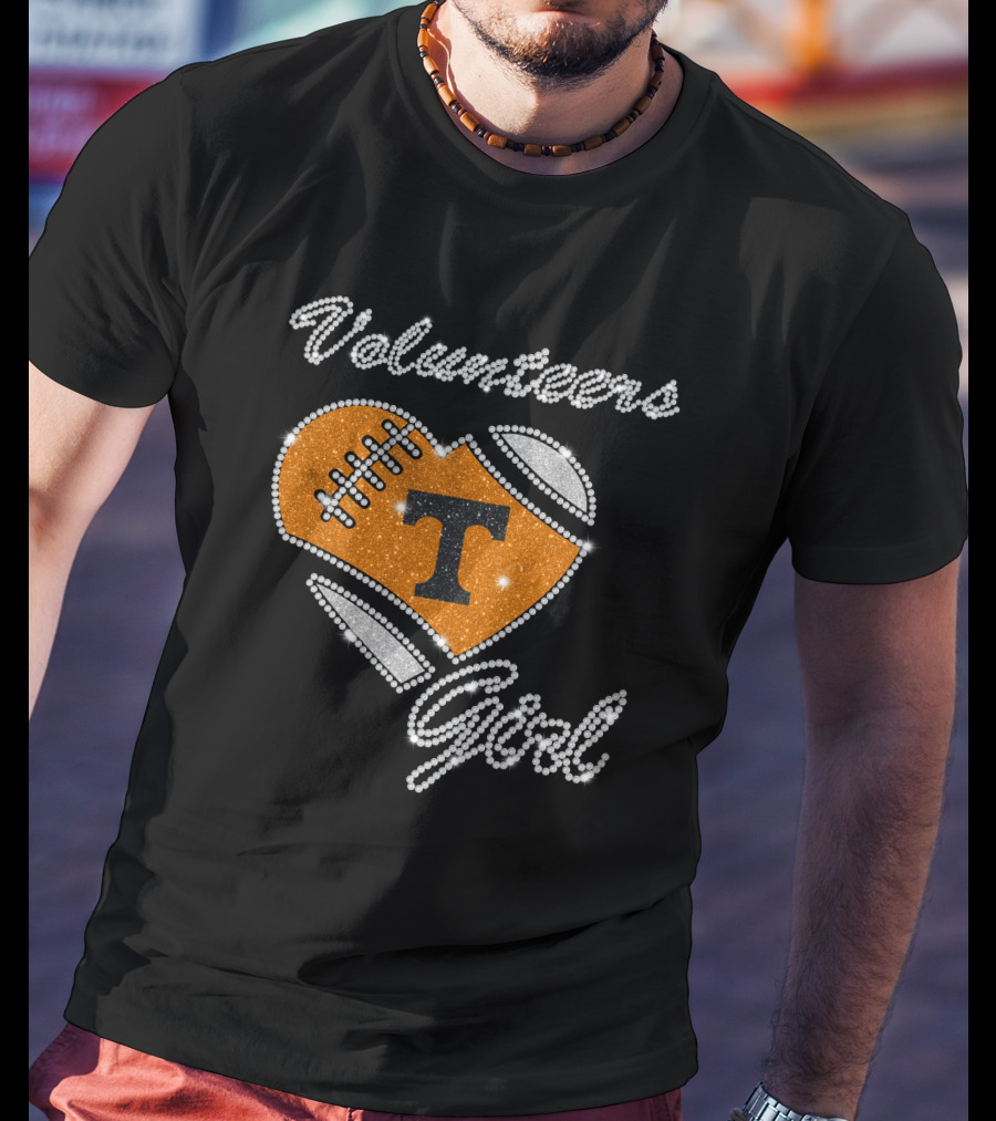Volunteers Girl Heart Football T Tennessee Volunteers T-Shirt