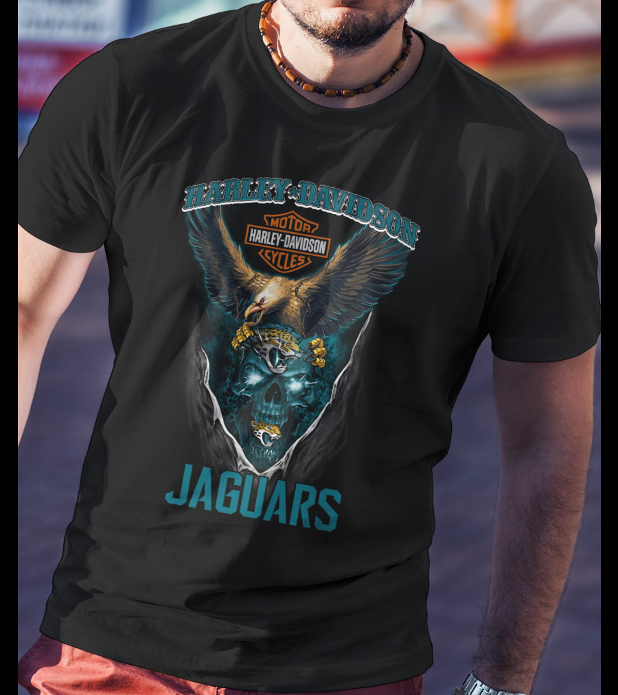 Harley Davidson Motor Cycles Jacksonville Jaguars T-Shirt
