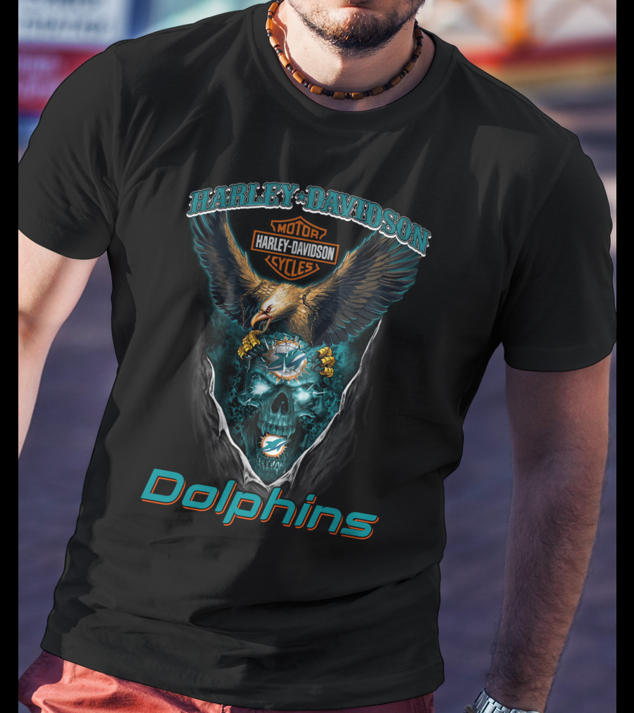Harley Davidson Motor Cycles Dolphins Miami Hd29Nfl T-Shirt