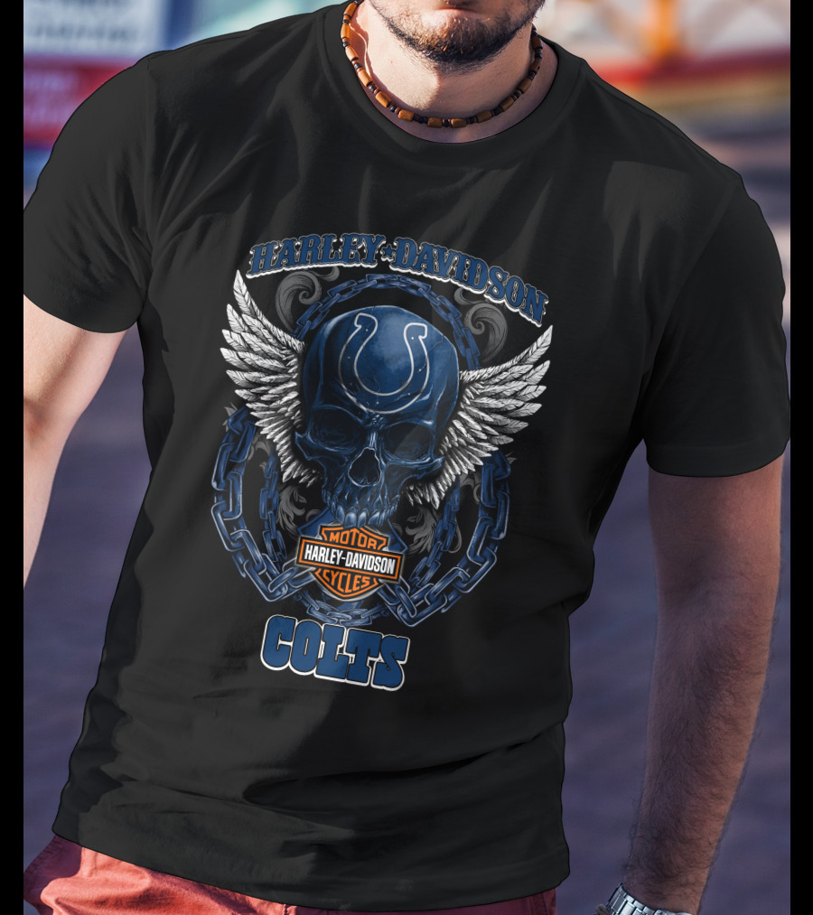 Harley Davidson Motor Cycles Colts Nfl Indianapolis Colts T-Shirt