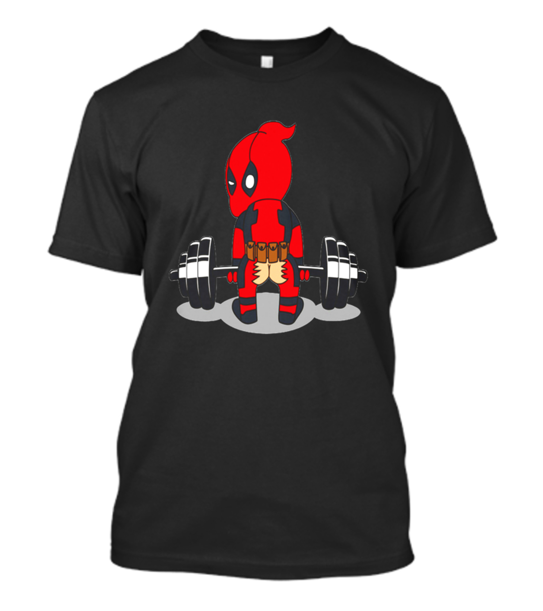 Deadpool Gym Weightlifting Humor Cartoon T-Shirt