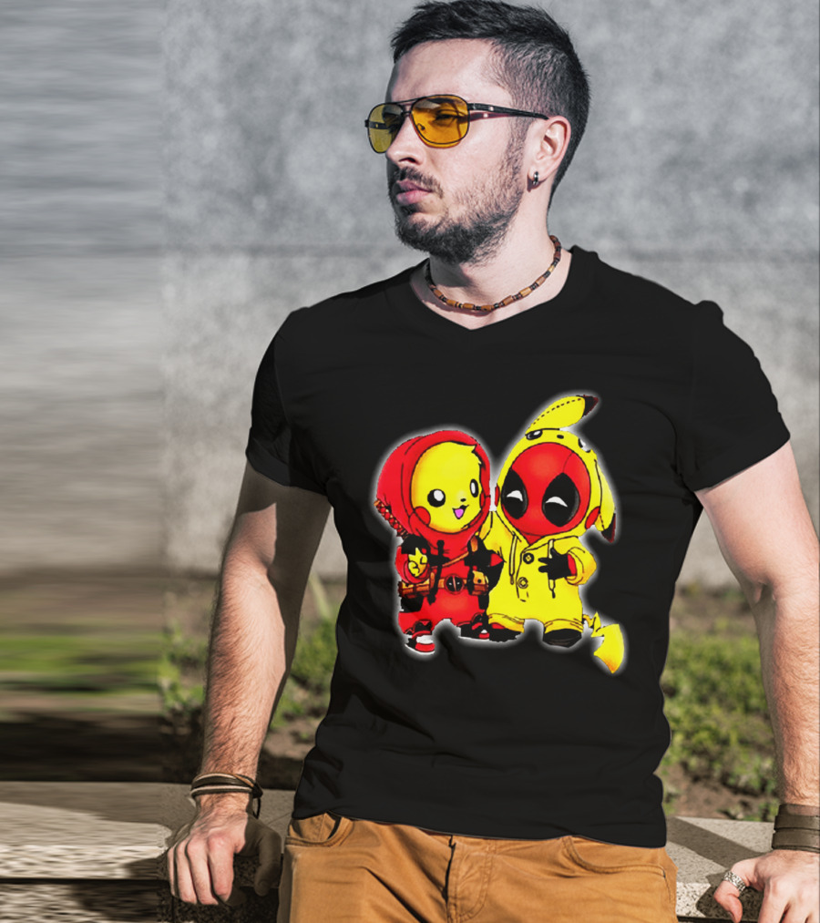 Deadpool Pikachu Mashup Costume Friendship T-Shirt