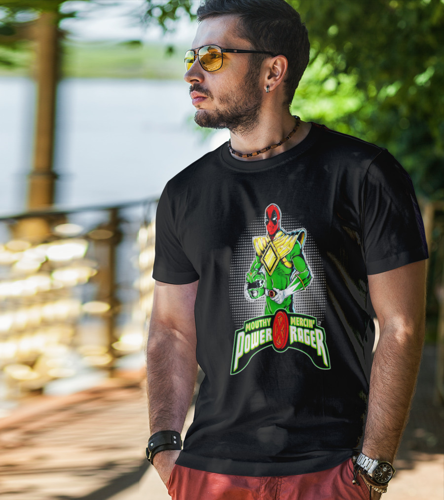 Mouthy Mercenary Power Rager Deadpool T-Shirt