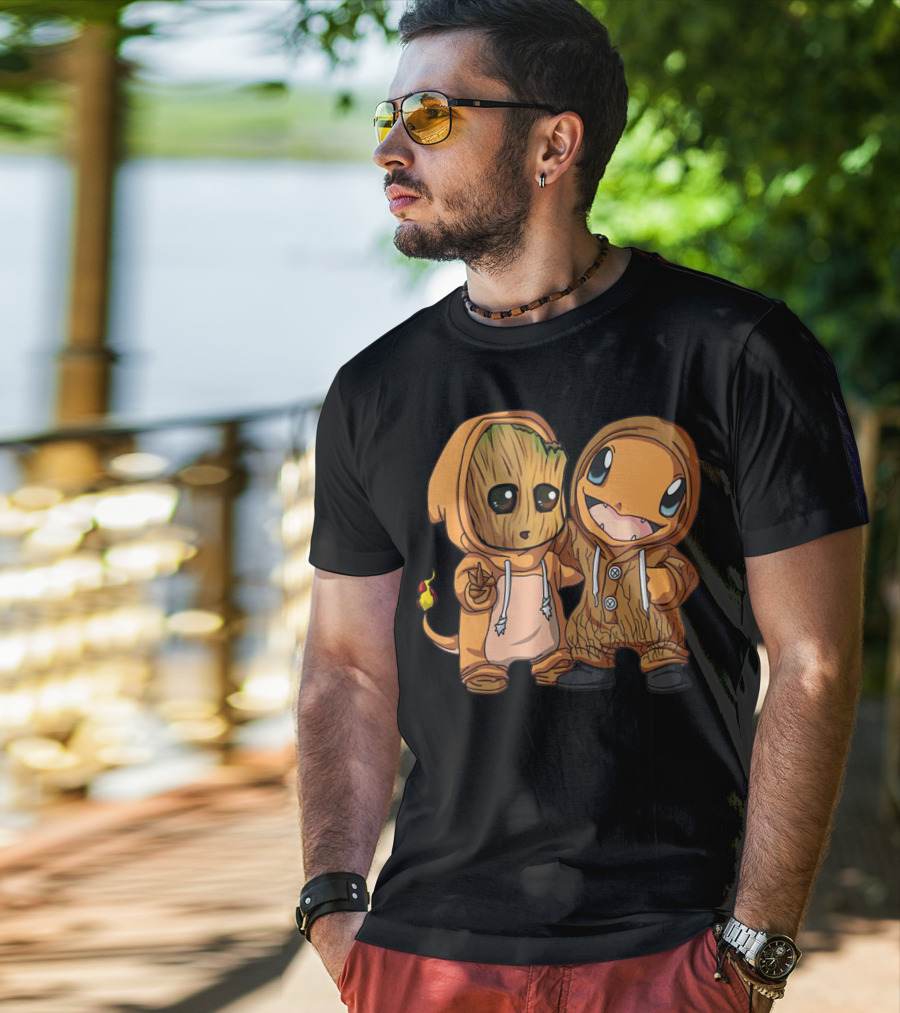 Groot And Charmander Crossover Hoodie Mashup T-Shirt