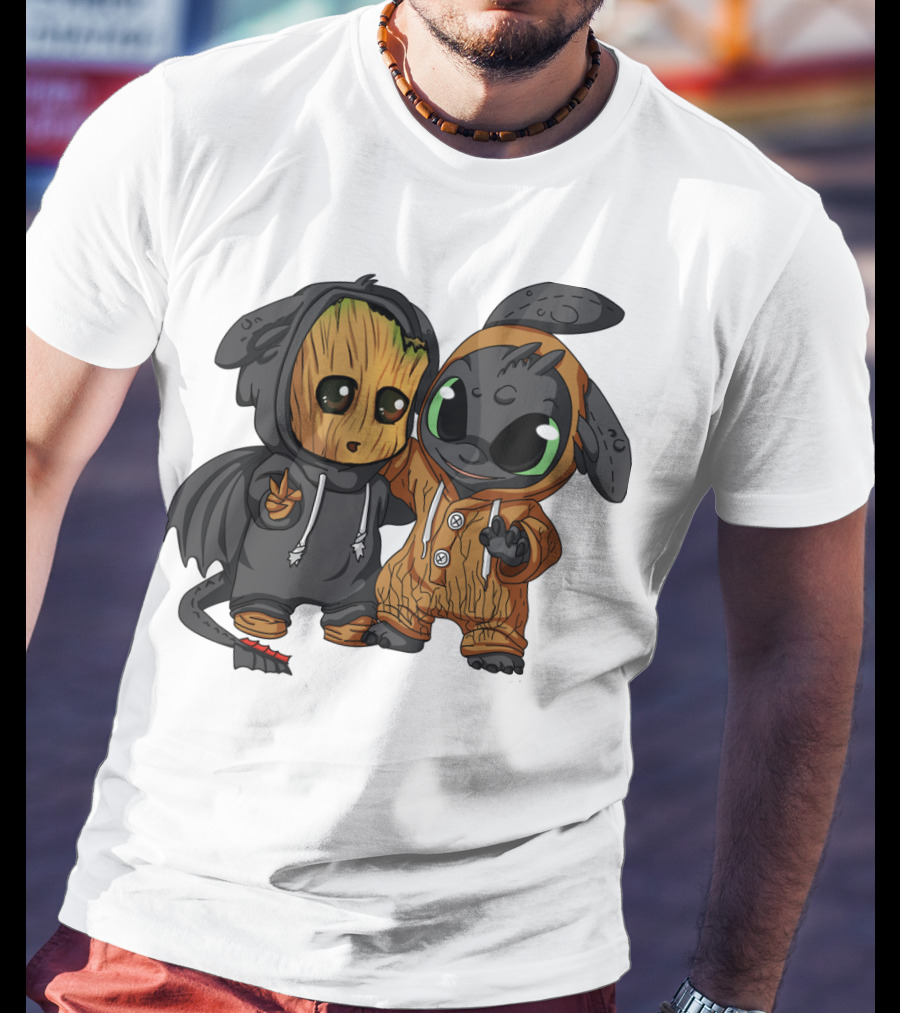 Groot And Toothless Crossover Hoodie Characters T-Shirt