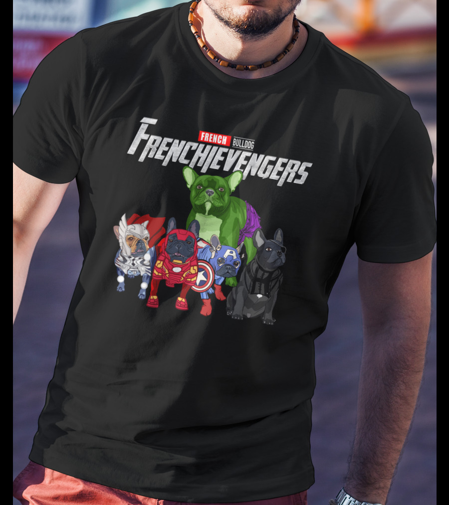 French Bulldog Marvel Avengers Endgame Parody Frenchievengers T-Shirt