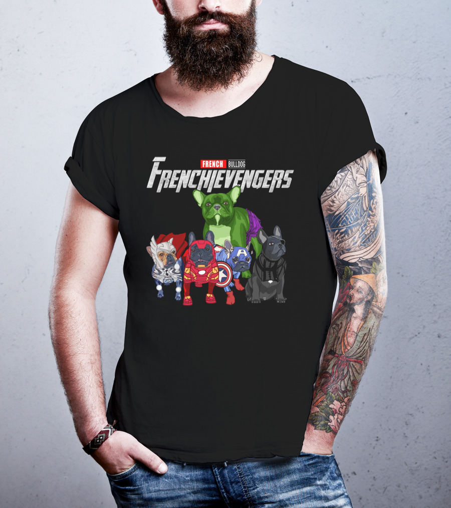French Bulldog Marvel Avengers Endgame Parody Frenchievengers T-Shirt