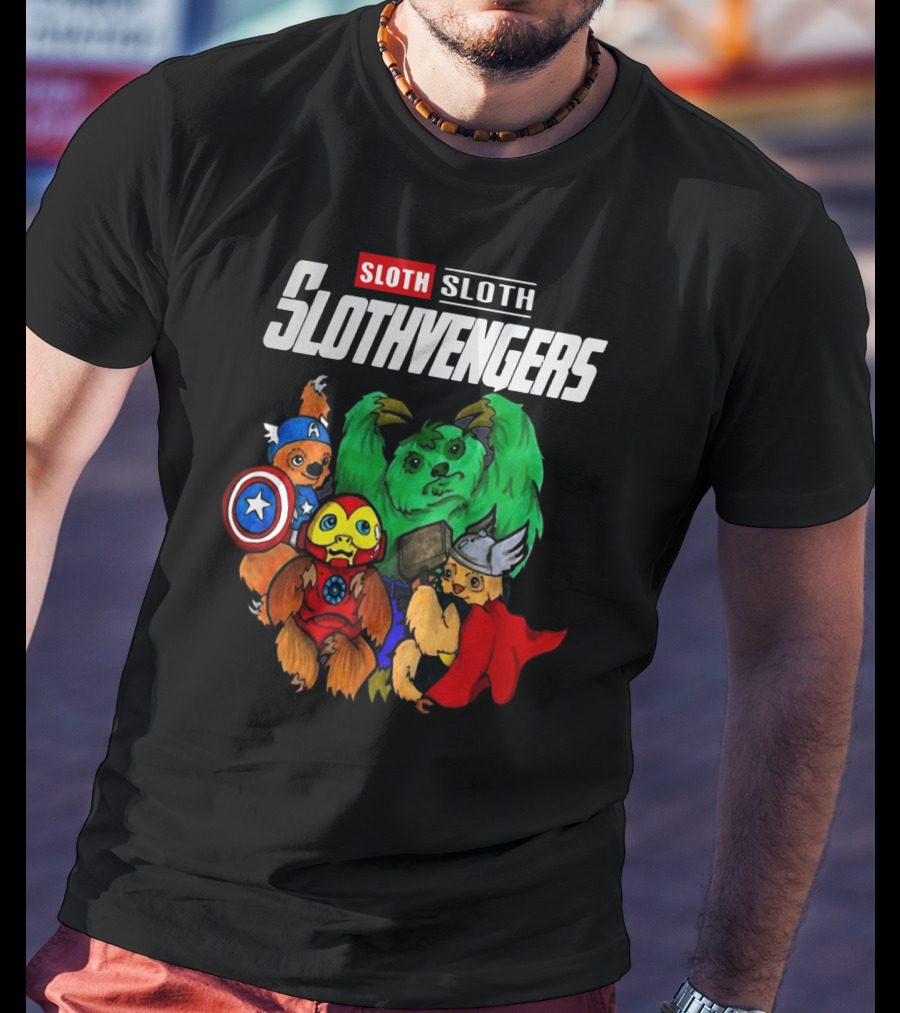 Slothvengers Avengers Endgame Parody Featuring Sloth Superheroes In Iconic Costumes T-Shirt