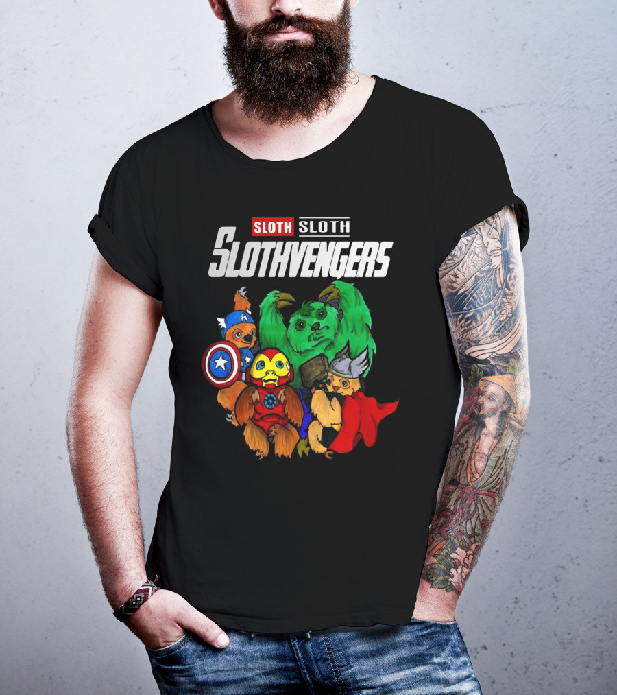 Slothvengers Avengers Endgame Parody Featuring Sloth Superheroes In Iconic Costumes T-Shirt