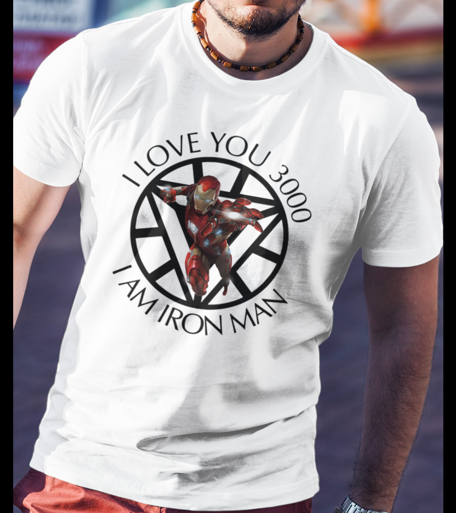 Avengers I Love You 3000 I Am Iron Man Arc Reactor T-Shirt