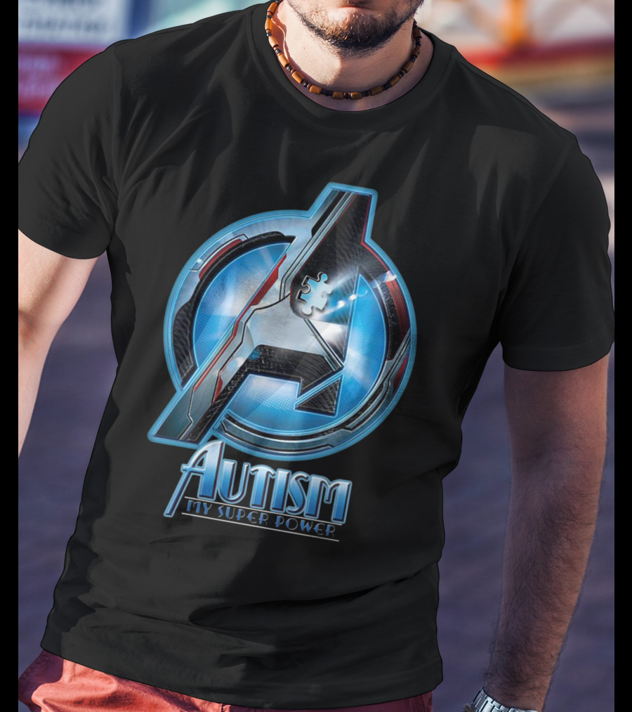 Autism My Super Power Avengers-Inspired Puzzle Piece T-Shirt