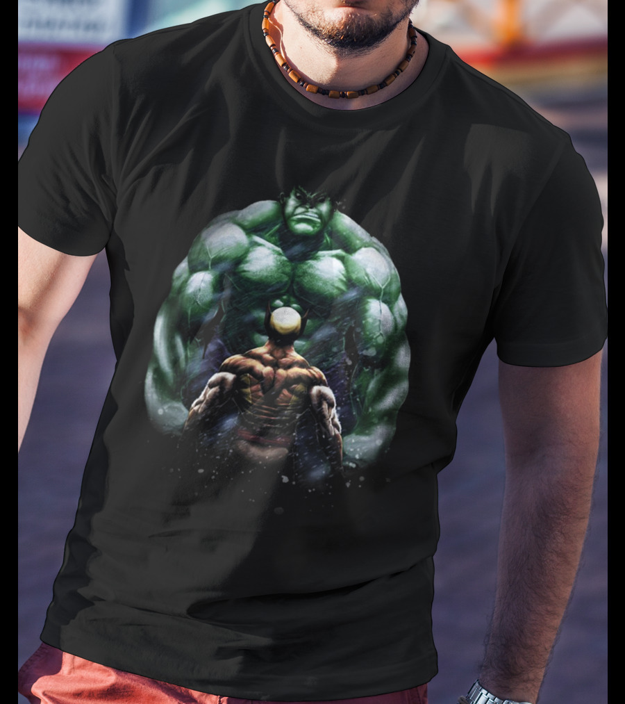 Hulk And Wolverine Epic Showdown Marvel Superheroes Confrontation T-Shirt