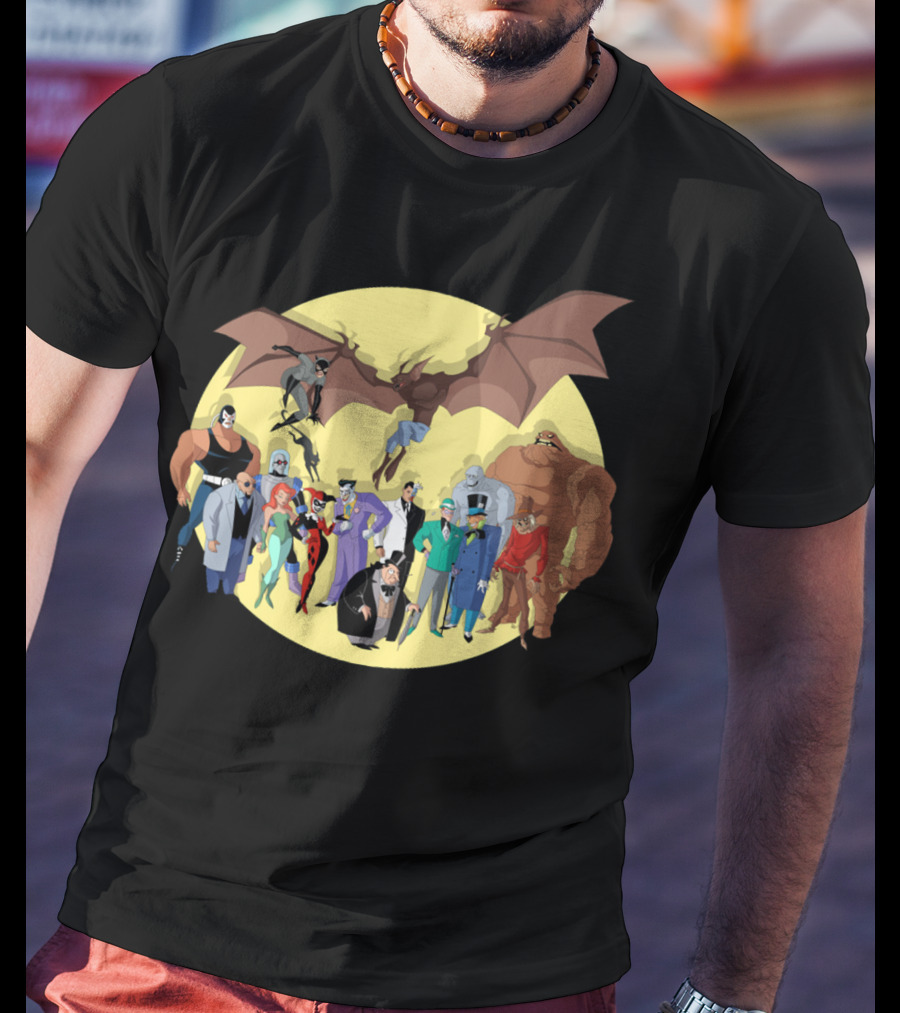 The Rogues Gallery Batman Villains Group With Joker Riddler Catwoman And Penguin Iconic Characters T-Shirt