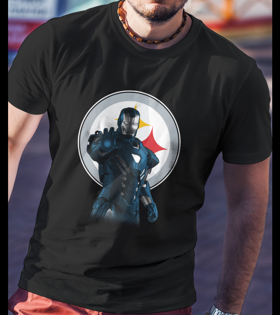 Iron Man Pittsburgh Steelers Friends Crossover T-Shirt