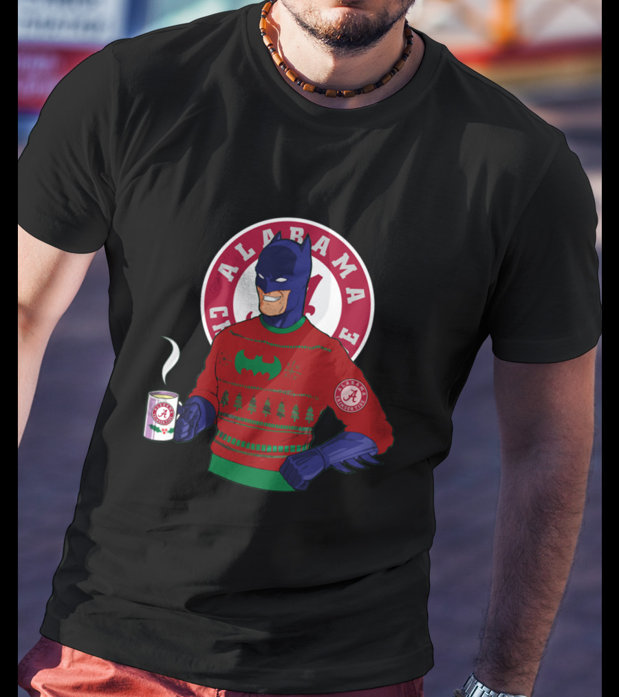 Alabama Crimson Tide Superhero Holiday Coffee Fan T-Shirt
