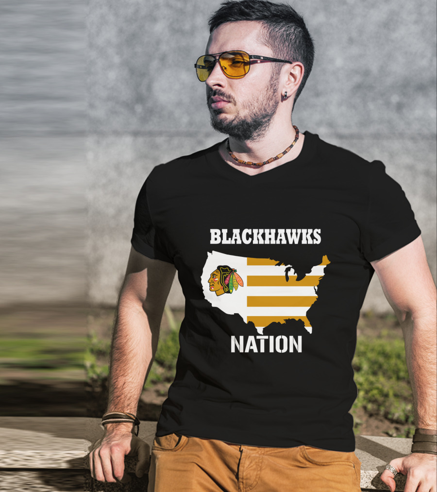 Blackhawks Nation Usa T-Shirt