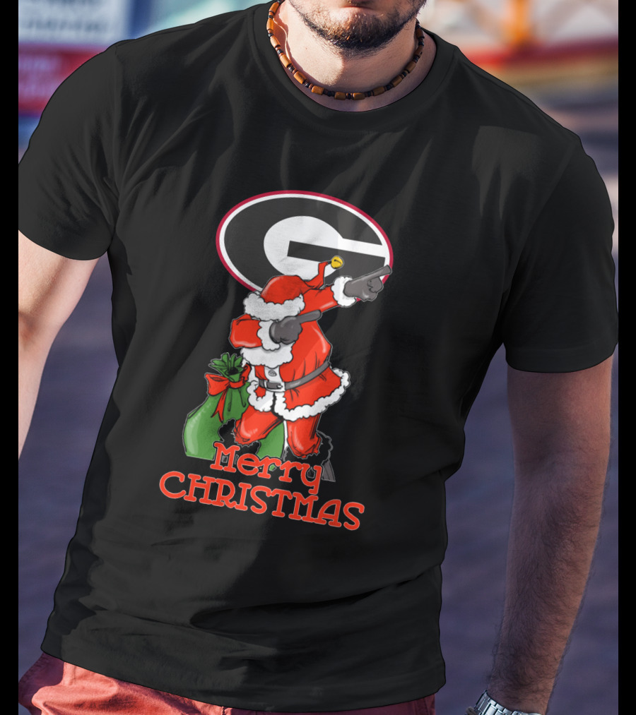 Georgia Bulldogs Merry Christmas Santa T-Shirt