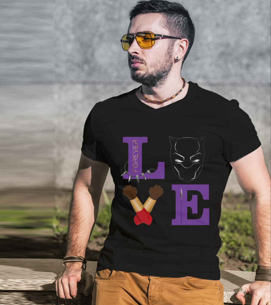 Love Forever Black Panther Wakanda Tribute T-Shirt