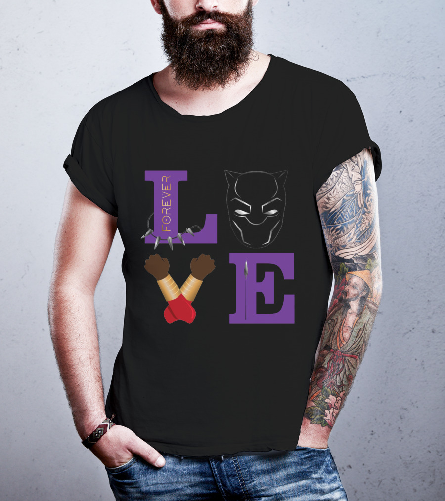 Love Forever Black Panther Wakanda Tribute T-Shirt