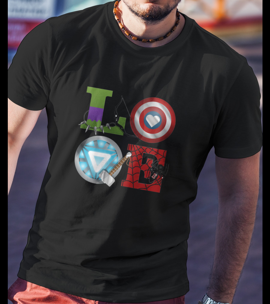 Avengers Love Hulk Captain America Iron Man Thor Spider-Man T-Shirt