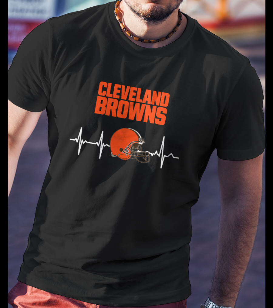 Cleveland Browns Heartbeat Helmet T-Shirt