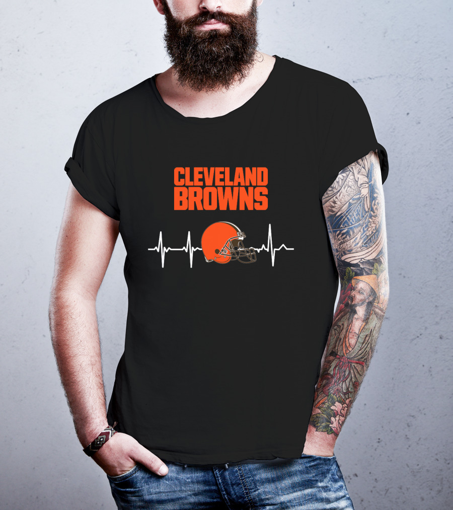 Cleveland Browns Heartbeat Helmet T-Shirt