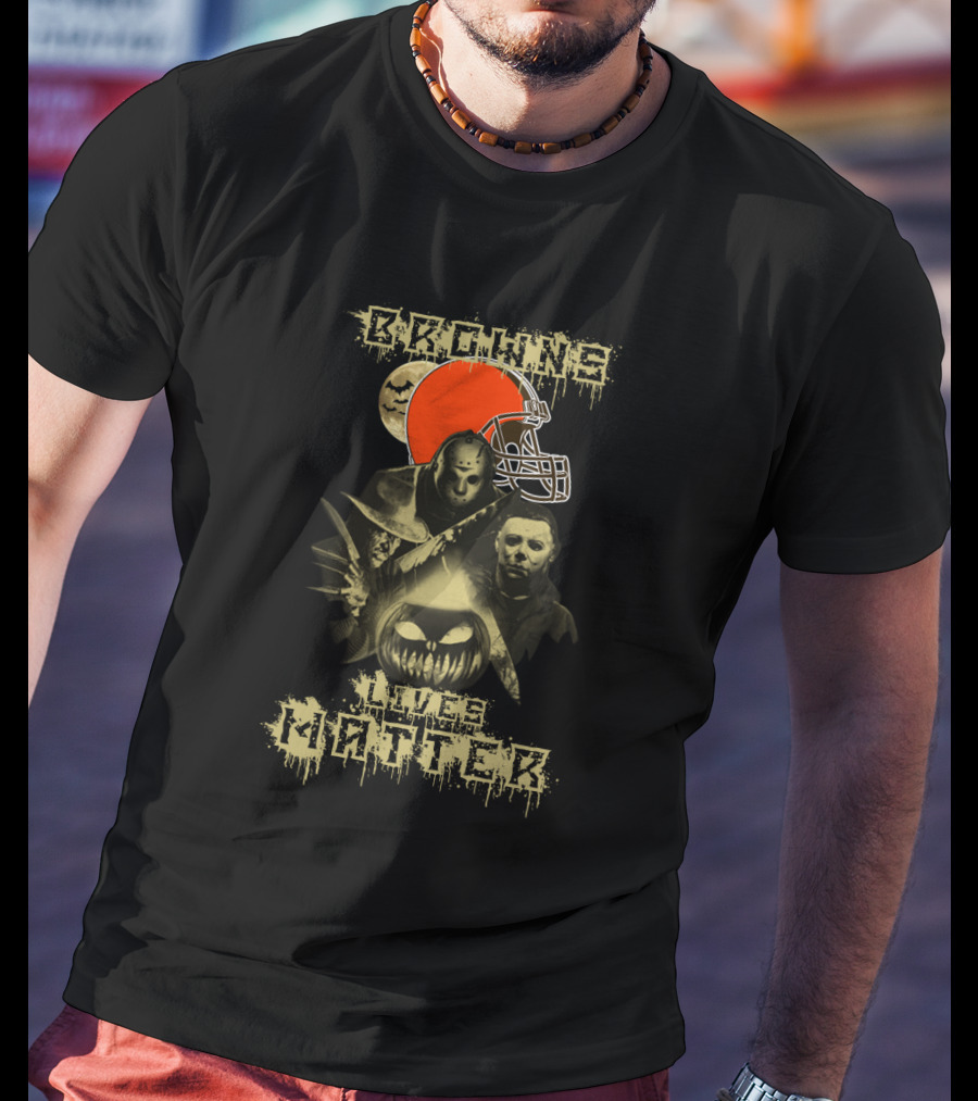 Browns Lives Matter Halloween Football Mashup T-Shirt