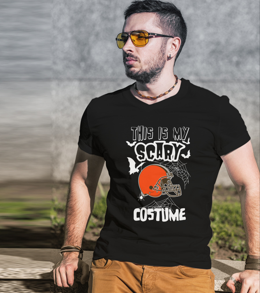 This Is My Scary Costume Cleveland Browns Football Helmet Halloween T-Shirt