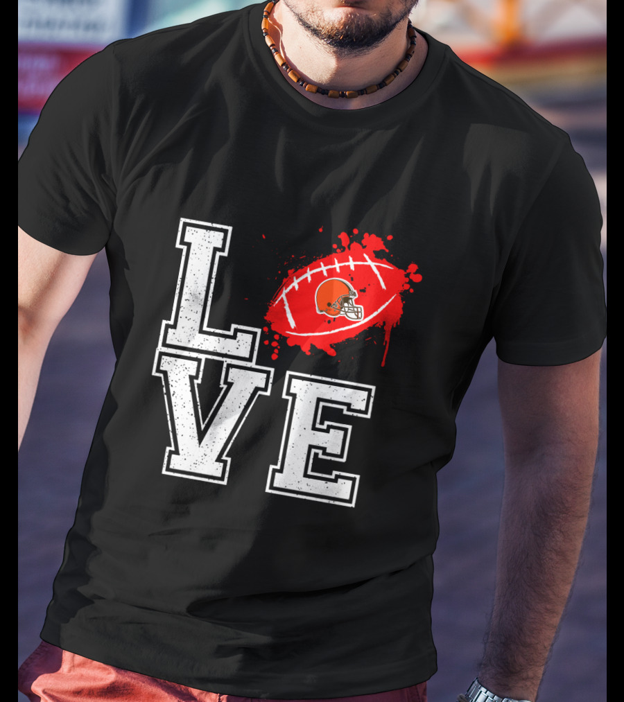 Love Cleveland Browns Football Helmet T-Shirt