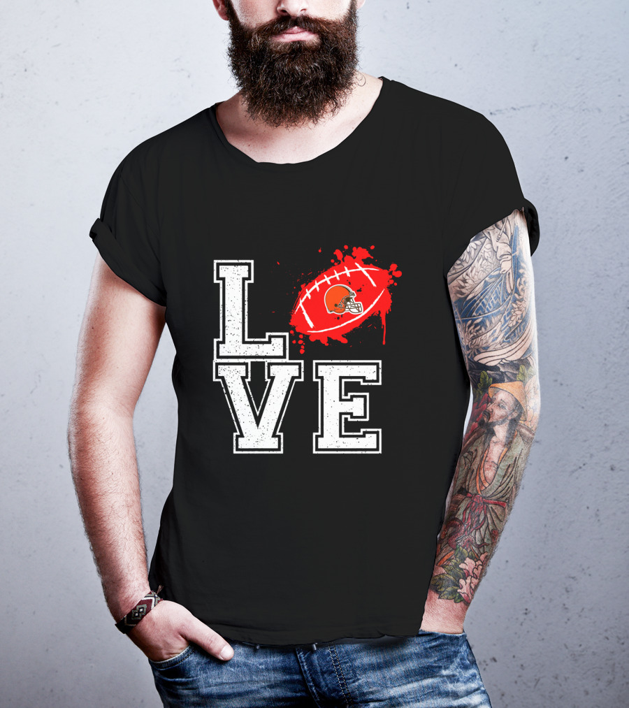 Love Cleveland Browns Football Helmet T-Shirt