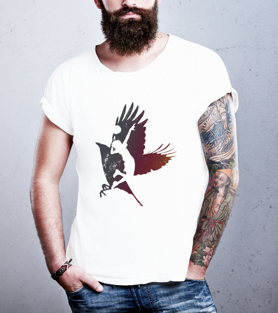 Volleyball Player Silhouette With Bird Wings T-Shirt