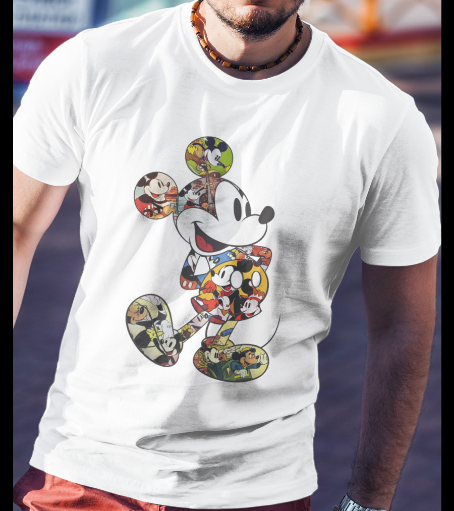 Disney Mickey Mouse Collage Vintage Comic Style T-Shirt
