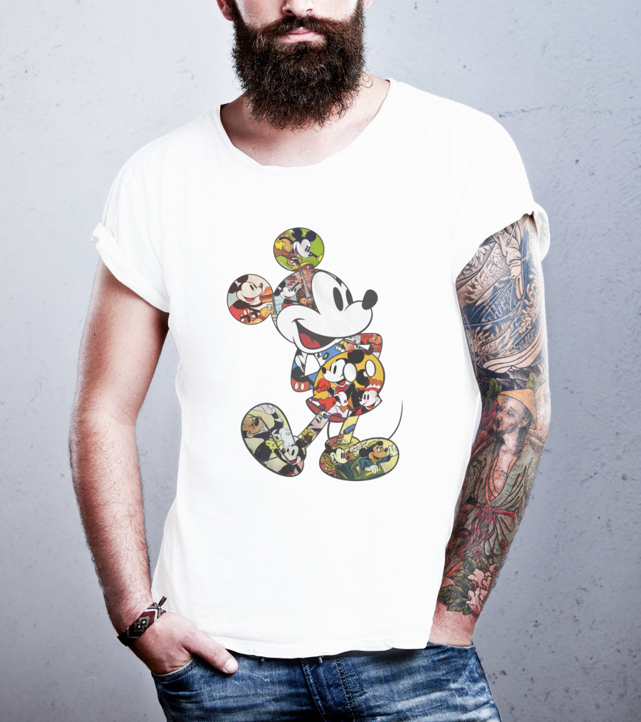 Disney Mickey Mouse Collage Vintage Comic Style T-Shirt