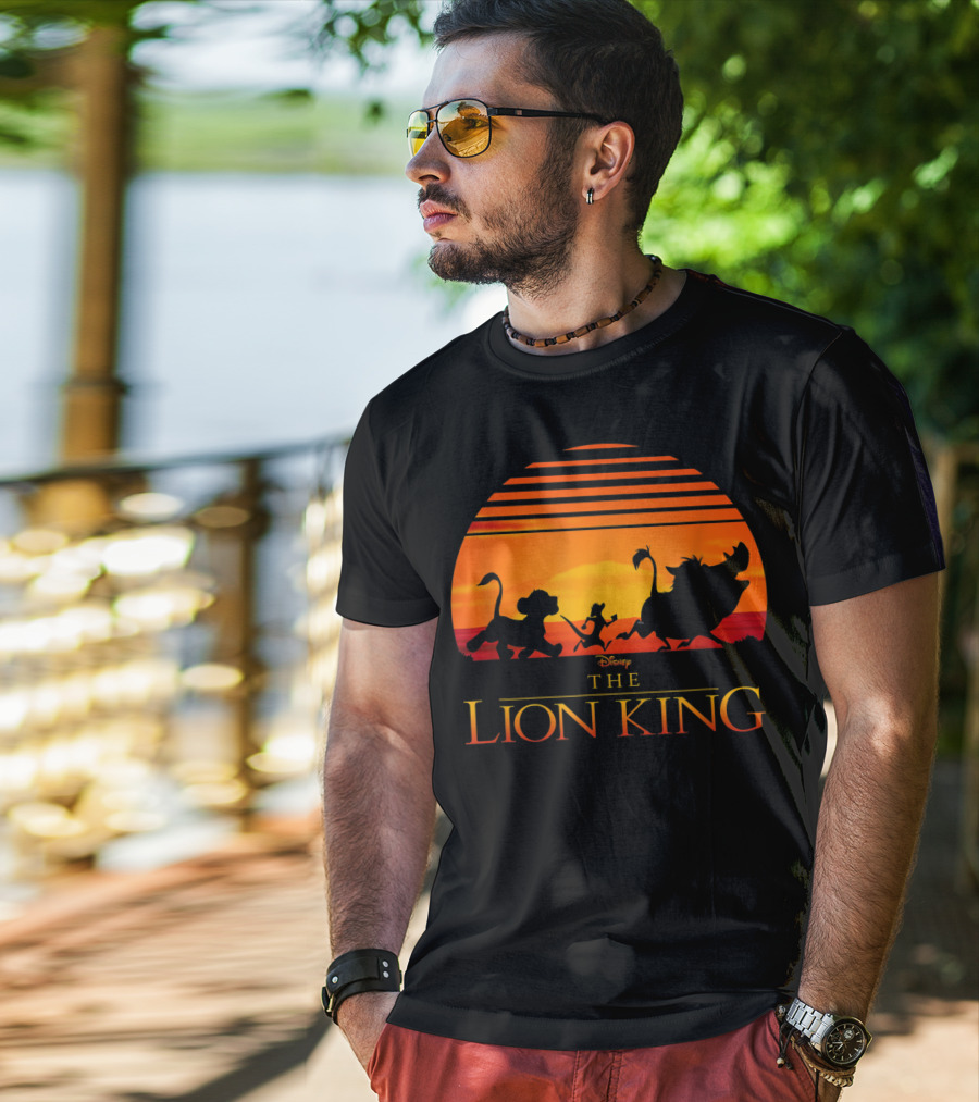 Disney The Lion King Silhouette Sunset Scene T-Shirt