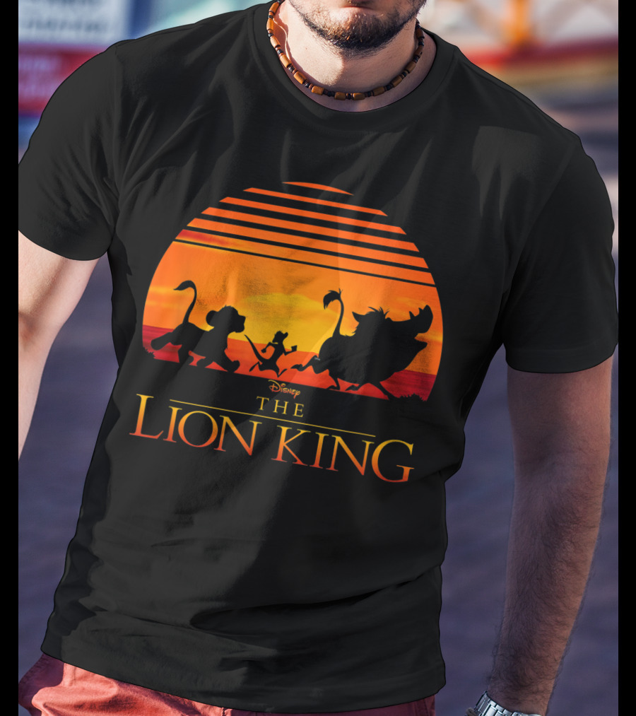 Disney The Lion King Silhouette Sunset Scene T-Shirt