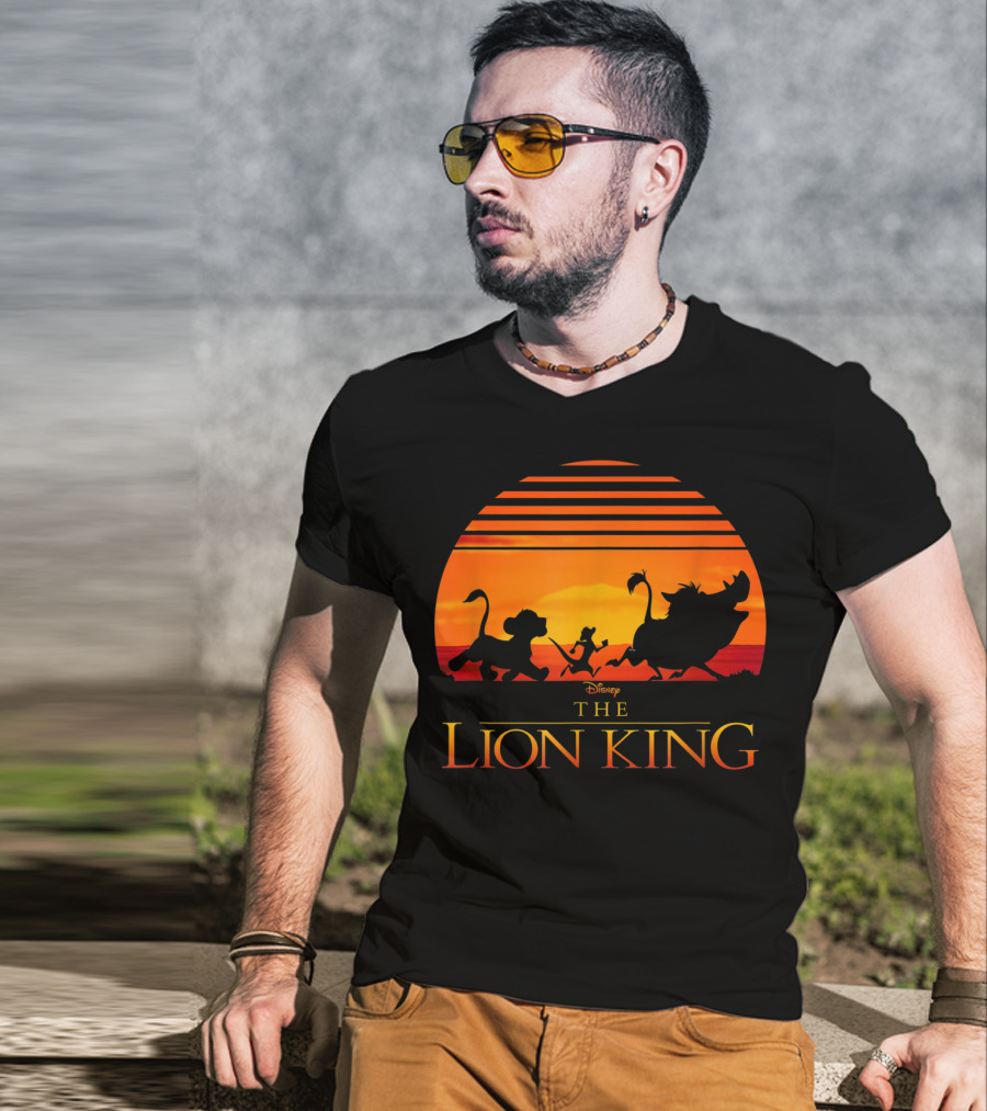 Disney The Lion King Silhouette Sunset Scene T-Shirt