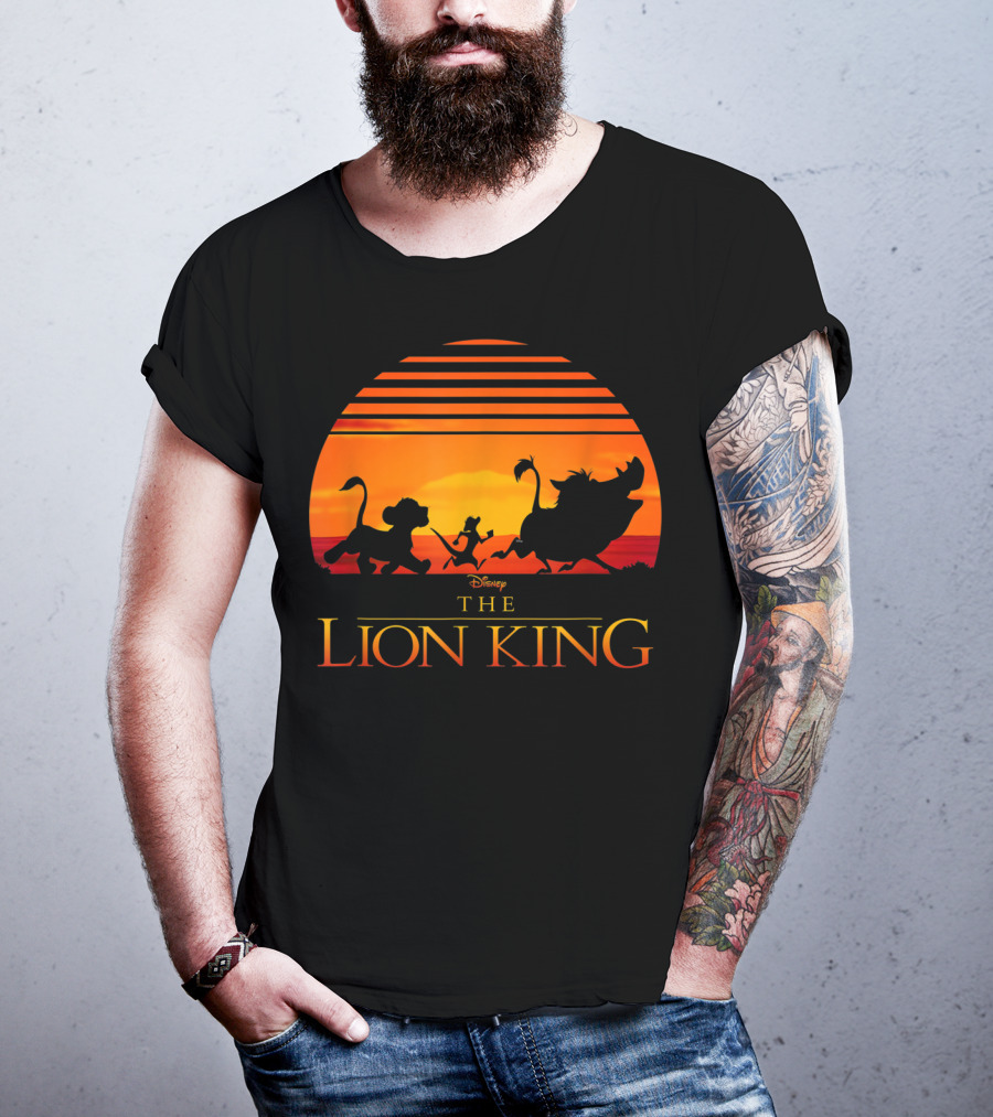 Disney The Lion King Silhouette Sunset Scene T-Shirt