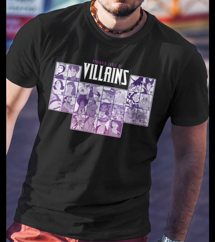 Periodic Table Of Disney Villains T-Shirt
