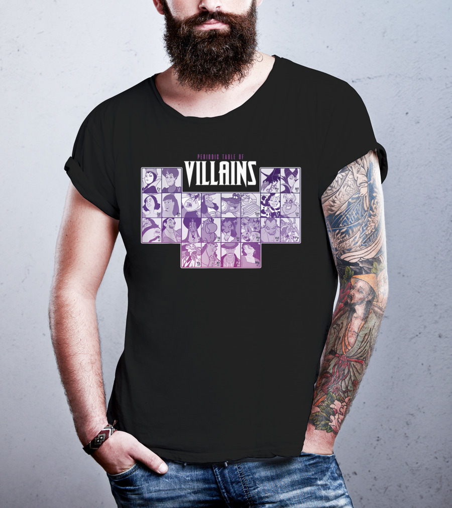 Periodic Table Of Disney Villains T-Shirt