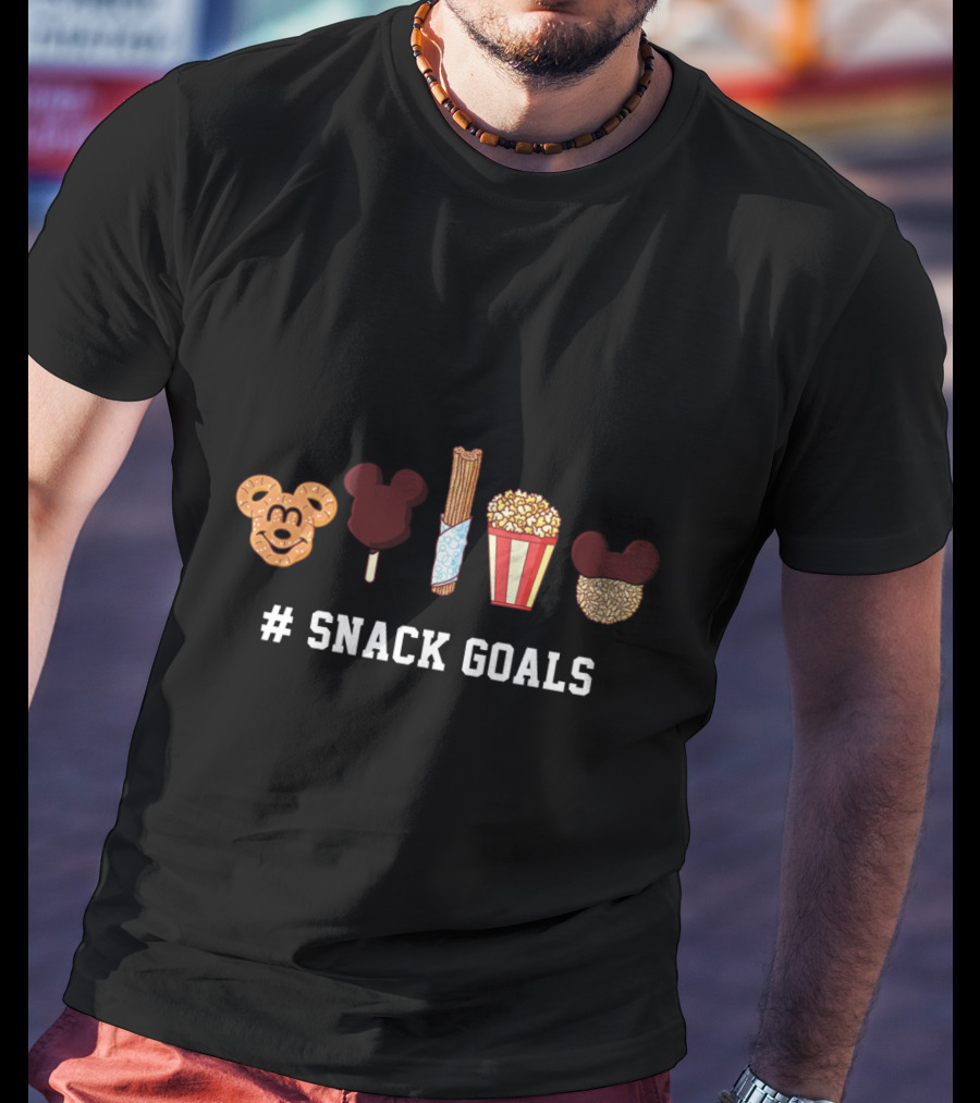 # Snack Goals Disney Films Mickey Mouse Ears Pretzel Churro Ice Cream Popcorn T-Shirt
