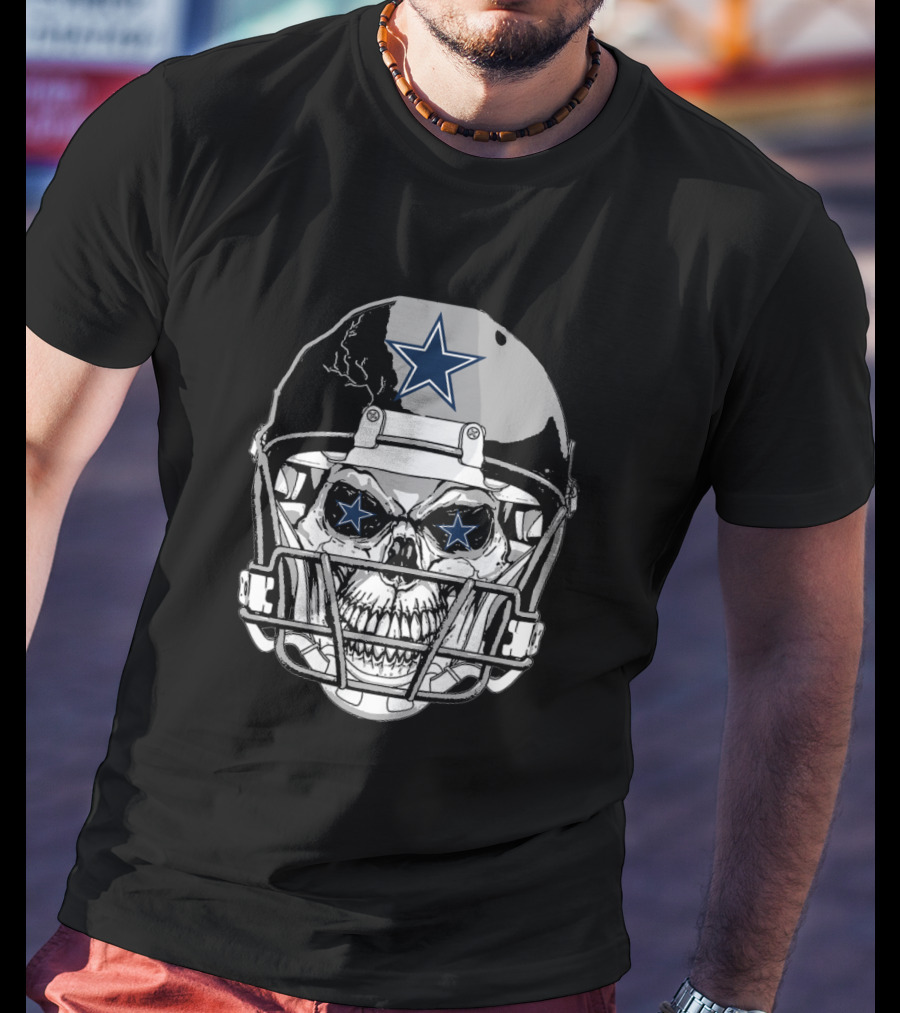 Dallas Cowboys Skull Helmet Star T-Shirt
