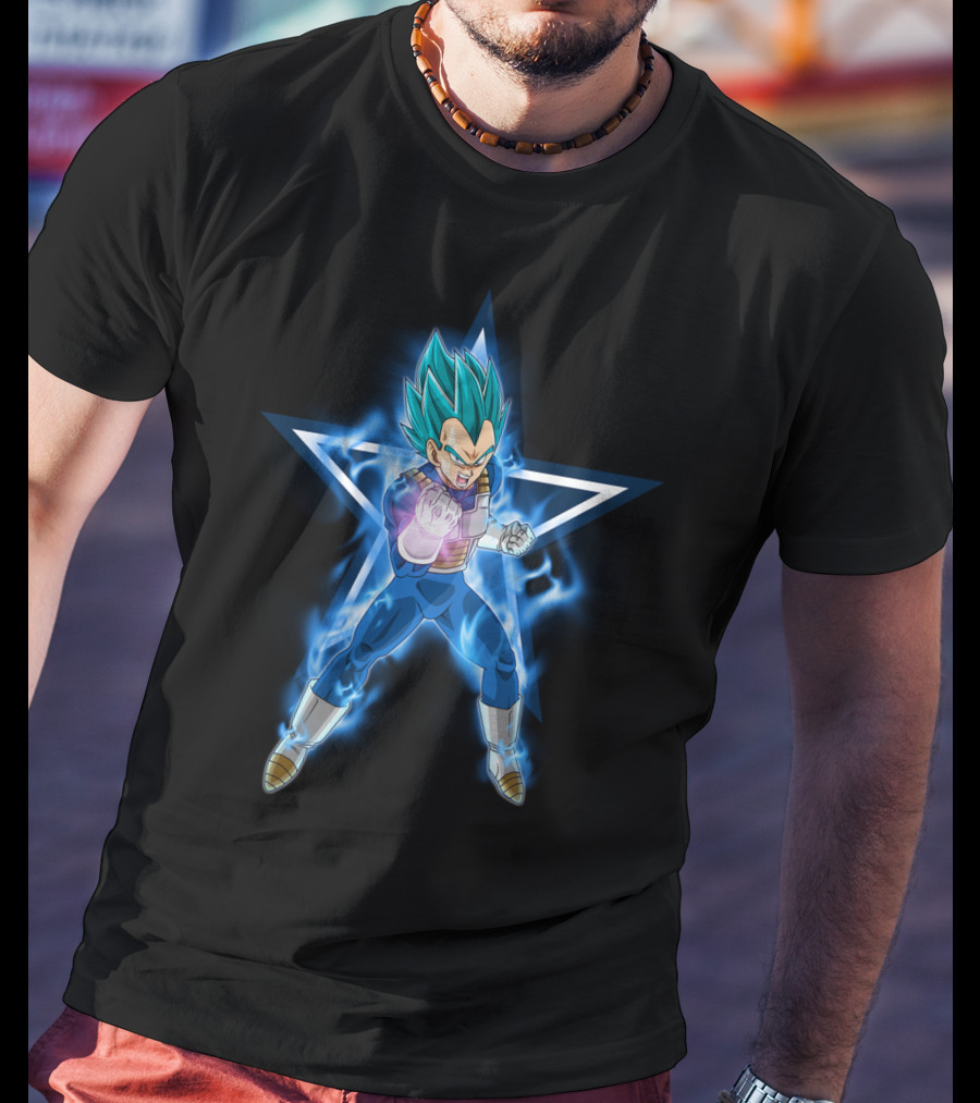 Dallas Cowboys Vegeta Super Saiyan Blue Star Fusion T-Shirt