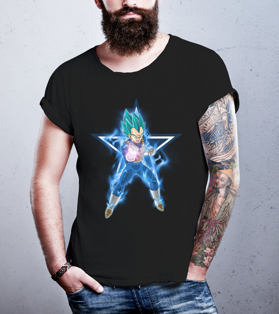 Dallas Cowboys Vegeta Super Saiyan Blue Star Fusion T-Shirt