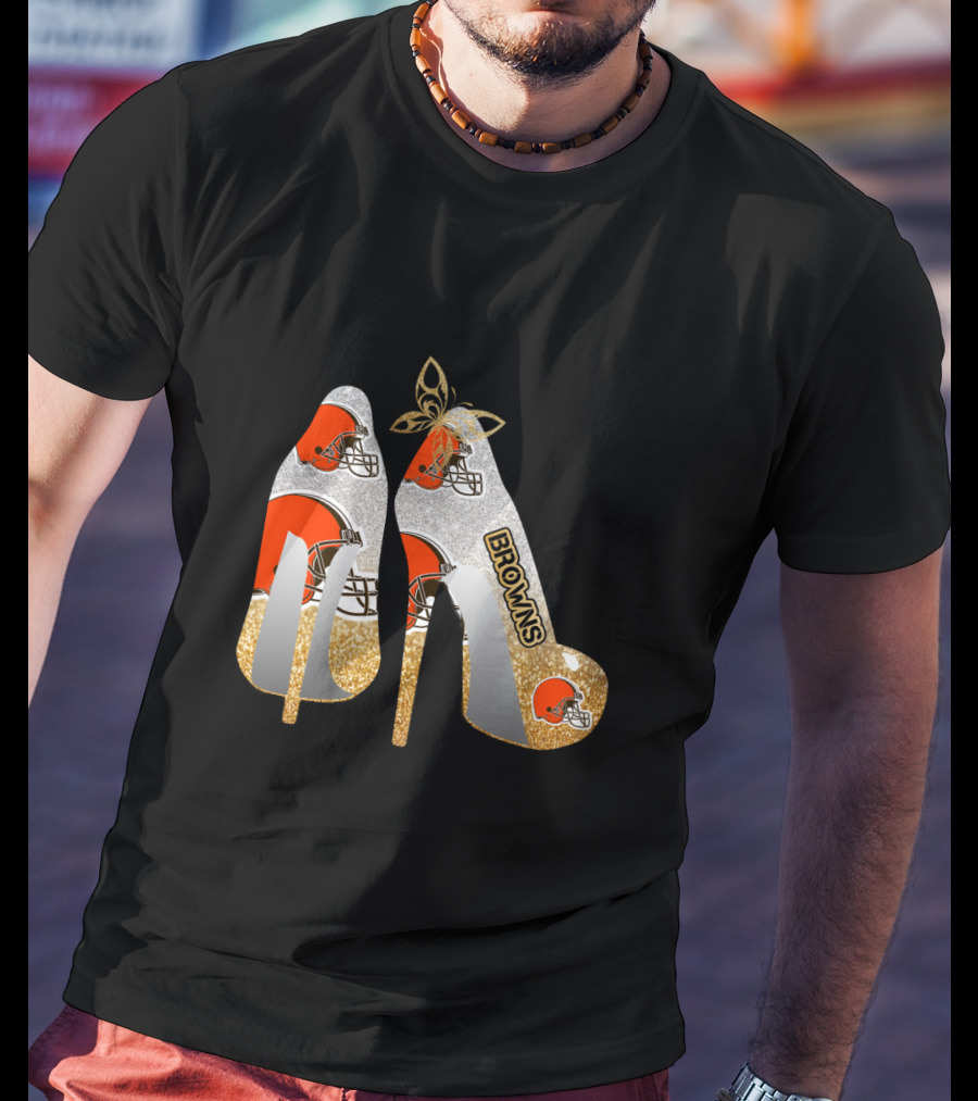 Cleveland Browns High Heels Helmets Bold Browns Fan T-Shirt