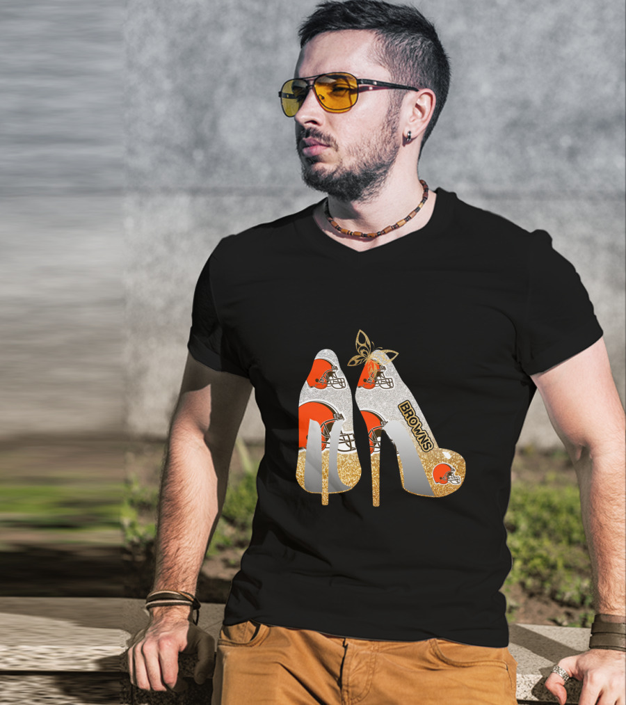 Cleveland Browns High Heels Helmets Bold Browns Fan T-Shirt