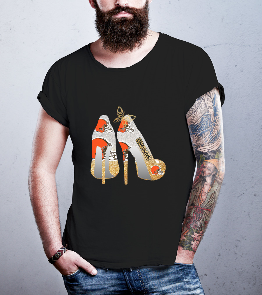 Cleveland Browns High Heels Helmets Bold Browns Fan T-Shirt