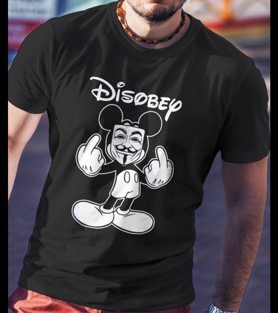 Disney Mickey Disobey Guy Fawkes T-Shirt