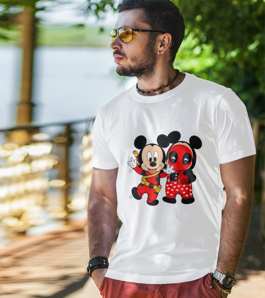 Disney Mickey Mouse And Deadpool Mashup T-Shirt